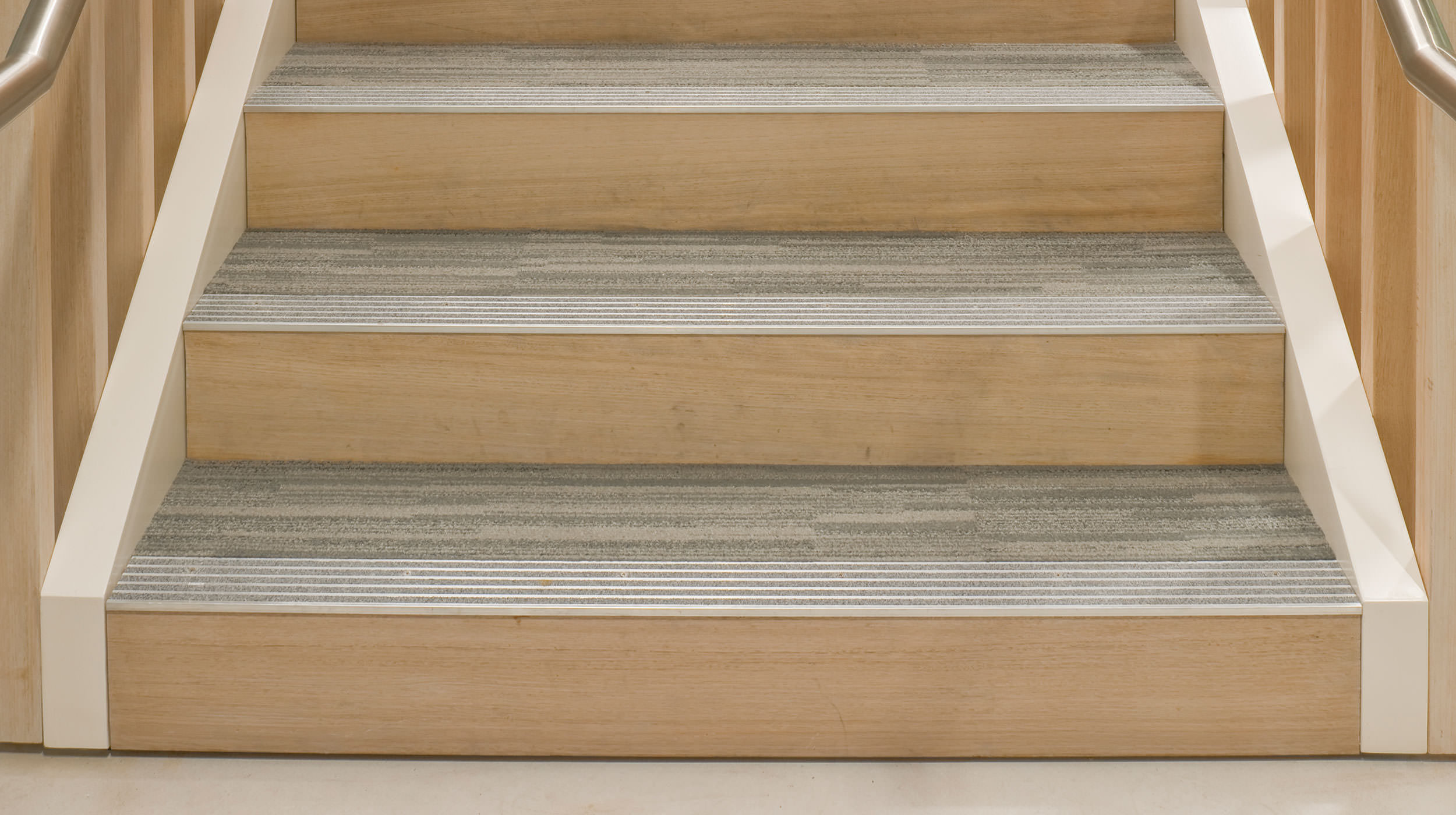 Timber riser with carpet tile tread | Active Metal